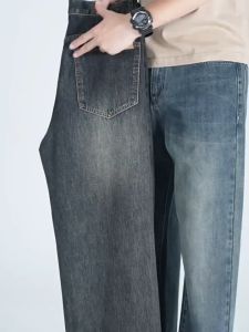 กางเกงยีนส์ทรงกระบอก กางเกงยีนส์ขายาว  คุณภาพดี  มีซิป ผ้ายืด ทรงหลวม ทรงทิ้งตัว รุ่นผ้าไม่หนา น้ำหนักเบา