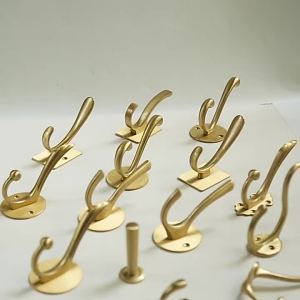 Entrance Door Brass Wall Hook Gold Kitchen Coat Hook Single Non-Perforated Hat Hook