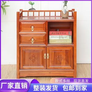 Rustic Solid Wood Tea Cabinet Living Room Storage Sideboard Chinese Style Dining Room Buffet Shelf Tea Table Accessories