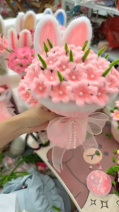 Bó hoa thỏ kẽm nhung 22 bông/bó quà tặng sinh nhật Valentine trang trí bàn phòng