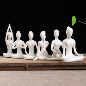 Ceramic Yoga Small Figure Ornaments Yoga Studio Opening Gift Modern Minimalist Furnishings Living Room Decorations Furnishings