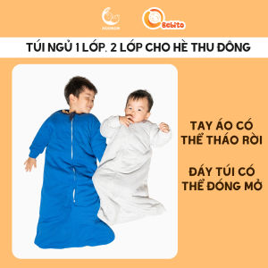 Túi Ngủ Cho Bé Chất Liệu Lông Cừu Có Ống Tay Tháo Rời Hãng NOONON Giúp Bé Ngủ Ngon Không Lạnh Bụng - TNHT02