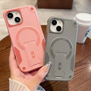 Tri-Town Folding Stand Anti Drop Magnetic Phone Case for IPhone 16 11 15 14 13 12 Pro Max Thickened Anti Fall Protective Cover