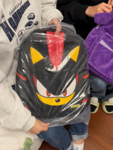 กระเป๋าเป้สะพายหลังผ้ากำมะหยี่ความจุขนาดใหญ่สำหรับเดินทาง Sonic ลายการ์ตูนสีม่วงสำหรับคู่รักและนักเรียน กระเป๋าเป้สะพายหลังแบบยูนิเซ็กส์