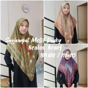 Dauky SCA hijab segiempat motif batik halus bahan voal terbaru original size 118x118