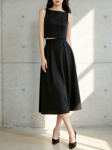 PIAOYA | Elegant Slimming Sleeveless A-line Dress Set