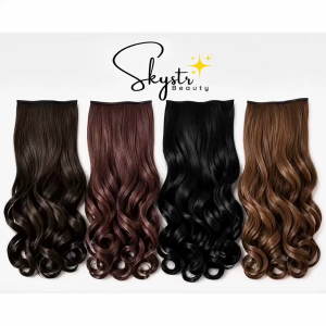 **Skystr Beauty Japanese Kanekalon Hair Extension Clip-In Wavy 56cm 180g Heat-Resistant Synthetic Hair**