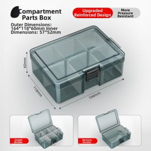 Transparent Partitioned Storage Box Small Plastic
