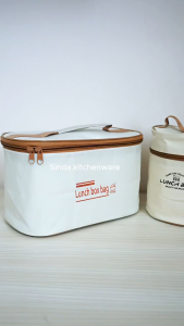Kotak Makan Portable Tahan Panas / Container Sealed Round Stainless Lunch Box Tahan Bocor / kotak makan 1 set premium