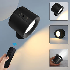 360° Rotating LED Wall Light Touch Remote Control 10 Brightness Levels USB Rechargeable - Ideal for Living Room Hallway