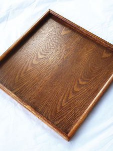 Black Square Wooden Tea Tray 40*40cm Hotel Room Service Tray Japanese Style Tea Cup Water Cup Tray Durable Density Board