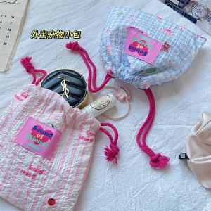 Cute Cartoon Drawstring Storage Bag Portable Fashion Outing Miscellaneous Makeup Bag Cloth Bag Small Bag