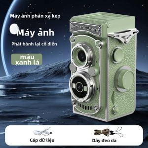 Ourlife Vintage Máy Ảnh Kỹ Thuật Số Mini 1080P HD Video Vlogging Retro TLR Di Động Siêu Nhỏ Gọn Cho Giáng Sinh Quà Tặng Sinh Nhật