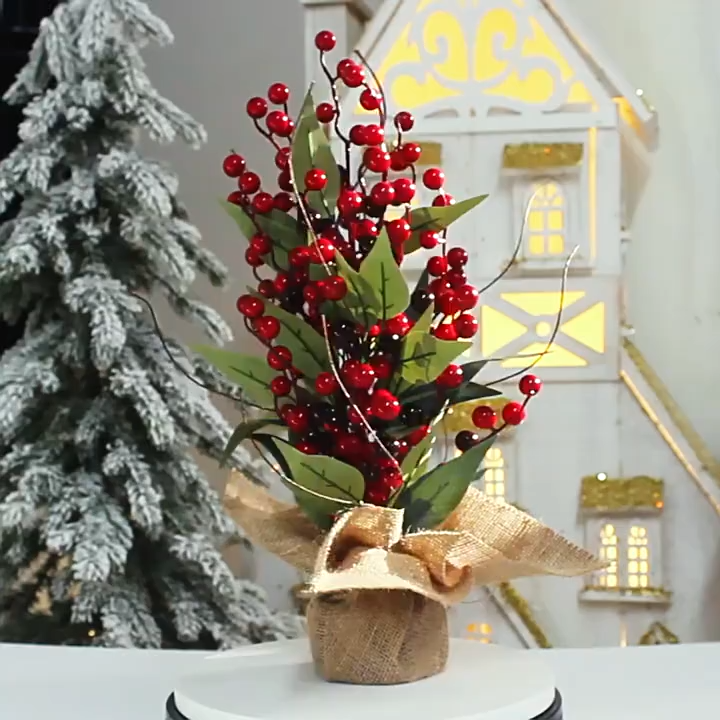 [SG STOCK]Christmas desktop ornaments indoor decorations New Year dining table decorations