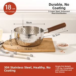 YIYIPAI | Non-Coated Baby Specialized Snow Flat Pan Stainless Steel