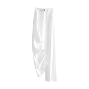 Tiiwgjiy | White Silk Denim Jeans Womens Summer Thin Straight Leg Ice Silk Wide Leg Pants High Waist Long Pants Cool Feeling Ultra Thin