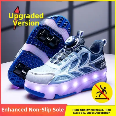KUOBURENSHENG | Rotating Light-up Children Roller Skates
