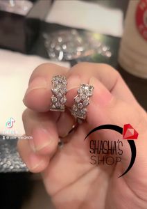 bông tai khoen bạc cao cấp siu phẩm lấp lánh cực sang trọng