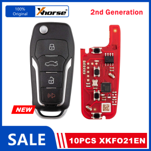 XHORSE | 10 Piece XHORSE XKFO21EN 2nd Generation XK Series Smart Key for Ford Replace XKFO01EN Wire Remote