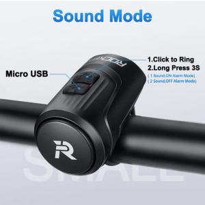 Rockbye 125dB Loud Bicycle Motorcycle Electric Bell Horn IPX5 Waterproof Micro-USB Rechargeable Mountain Bike Anti-theft Alarm