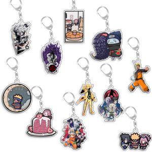 Bandai | For Naruto Orochimaru Haruno Sakura Hoshigaki Kisame Hatake Kakashi Acrylic Selfmade Cartoon Anime Keychain Pendant Toy Gift 5cm