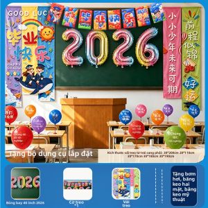 ETY | Trang Trí Tốt Nghiệp Trường Học Bóng Bay & Màn Tassel