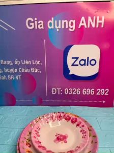 Đĩa nhựa sâu lòng đĩa quán nhậu đĩa nhựa melamine sâu lòng Đĩa sâu lòng -trắng hoa văn