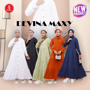 Gamis Anak Perempuan Usia 9-11 Tahun Devina Maxy Bahan Crinkle Airflow Premium Kancing Depan Ruffle Mewah Nyaman - XELLEA