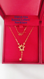 Emas 916 Rantai Leher Set I Gold 916 Necklace set NO01 +