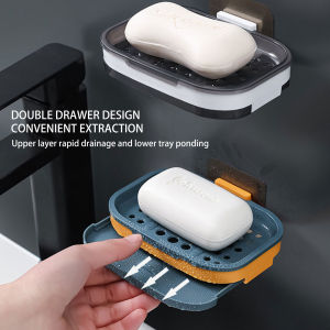 1PC Non-slip Soap Holder Bathroom Strong Suction Drain Rack Soap Dishes Household Suction Cup Wall Mounted Soap Dish