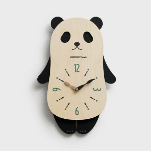 Panda Wall Clock Modern Simple Style Living Room Decorative Wall Clock Cartoon Personality No Drilling Required Nori 2025 New Model