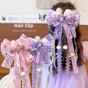 Princess Style Childrens Hair Clips Butterfly Knot Tassel Super Fairy Tale Girls Back Hair Accessories Kawaii Hairpins