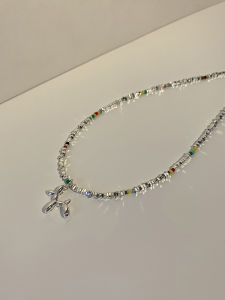 Sweet Shiny Necklace Balloon Dog Sweater Chain Colorful Choker Clavicle Chain Adorable Sweatshirt Accessories Korean Style Alloy Pendant