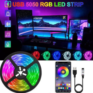Bluetooth Led Strip Lights Rgb 5050 Tv Backlight Dimmable Led Tape Light Music Sync Led Lighting Strips Smart Led Strip 5v Usb