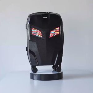 LOY Pixel Explorer Luggage Suitcase with LED Eyes Waterproof Smart Screen Dynamic Highlight