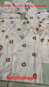 Combo 5 Áo sơ sinh cộc tay cúc chéo Thun lạnh mềm mại cho bé 0-9kg - Áo bé sơ sinh ngắn tay có tách lẻ 3 cái