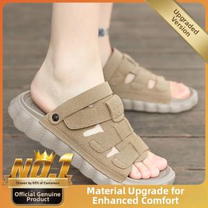 Non-slip Odor-resistant Genuine Leather Mens Sandals