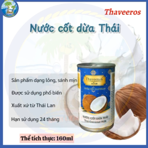 [Lon 160ml] Nước cốt dừa Thái nhãn hiệu Thaveeros