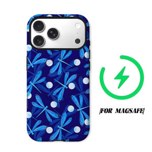 Blue Dragonfly Phone Case for iPhone 18 17 16 15 14 13 12 11 Air Pro Max Plus Double-layer Cover