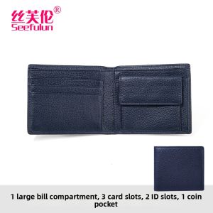 SIFULUN | Mens Thin Portable Leather Wallet Bifold