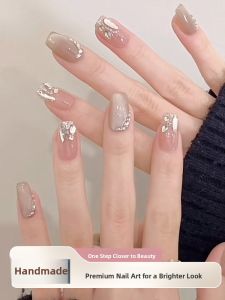 MONLEYTA | Handmade Wearable Short Nail Art Patches Manicure Finished Products High End Medium Long Wearable Nail Tips New Year Style