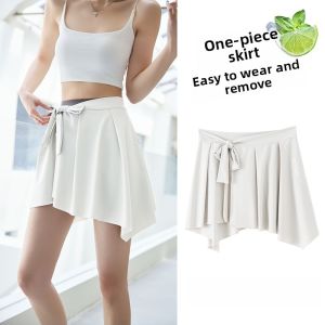 miiow | Womens One-Piece Fitness Yoga Sports Skirt Running Anti-Light Bottom Covering Shark Pants Fitness Exercise Skirts