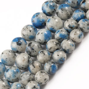White Blue K2 Jaspers Natural Round Loose Stone Beads for Jewelry Making DIY Mineral Beaded Accessories15 6/8/10mm