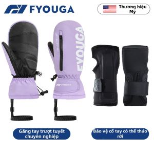 FYOUGA | Găng Tay Trượt Tuyết Chống Thấm Nước & Ấm 5 Ngón Có Lót Bên Trong