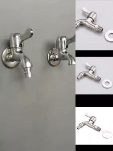 Vòi Nước Xả Nhanh Cấp Nước Máy Giặt Vòi Hồ Tay Gạt Inox 304 Cao Cấp Ren 21
