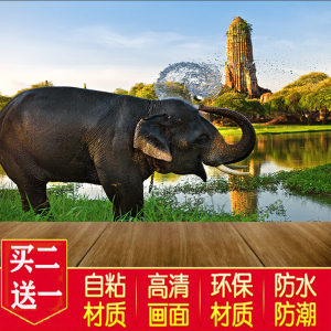 Minimalist Modern Single Frame Elephant Animal Painting for Home Decor Ideal for Living Room Entrance Way