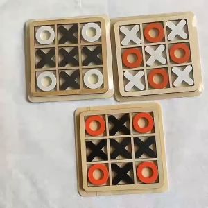 [Little B House] Wooden 3D Puzzle XO Tic Tac Toe Chess Game Board Puzzle Party Educational Toys 井字棋 Mainan Mini - BT418