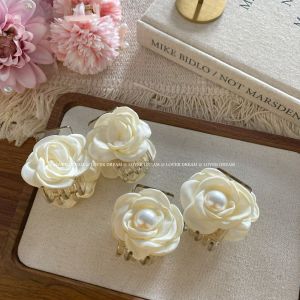 ใหม่ Pearlescent สีขาวคลิปผมหวานน่ารัก Shark คลิปอุปกรณ์เสริมผมสําหรับผู้หญิงอินเทรนด์ Brain Catcher Hairpin