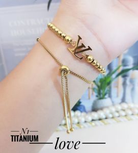 Gelang Titanium Serut Gold Stainless Steel Awet Anti Karat 066aa