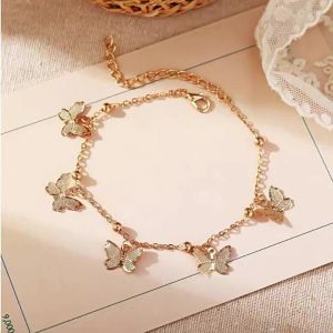 Hot-selling butterfly pendant anklet girl high sense fashion simple summer beach foot jewelry